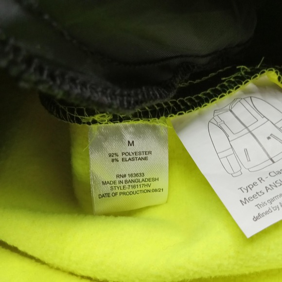 Buffalo Outdoors Jacket Mens Medium Hi-Vis Yellow ANSI Class 2 Reflective Hooded - Picture 6 of 13